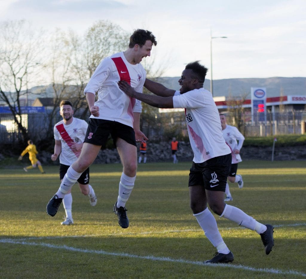 A leap of joy from Robbie Halliday after his wonder strike